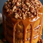 pumpkin pecan caramel cake
